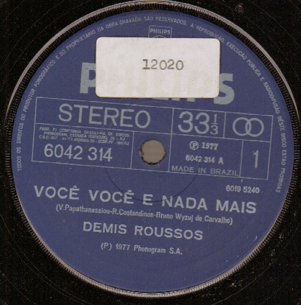 Accords et paroles I Dig You Demis Roussos