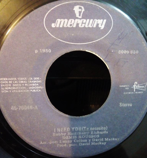 Accords et paroles Id Give My Life Demis Roussos