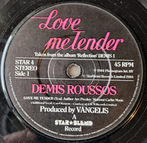 Accords et paroles Love Me Tender Demis Roussos