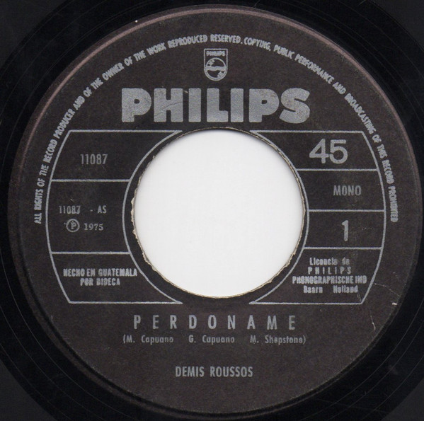 Accords et paroles Perdoname Demis Roussos