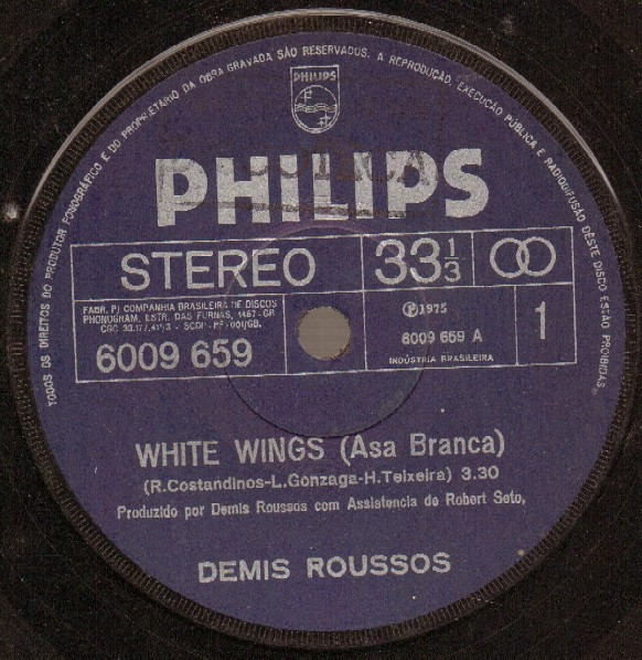 Accords et paroles White Wings Demis Roussos
