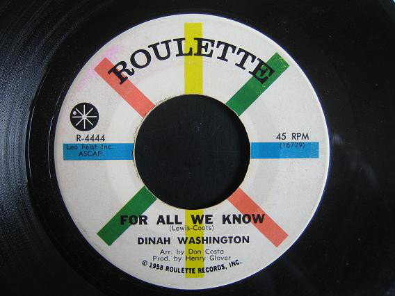 Accords et paroles For All We Know Dinah Washington