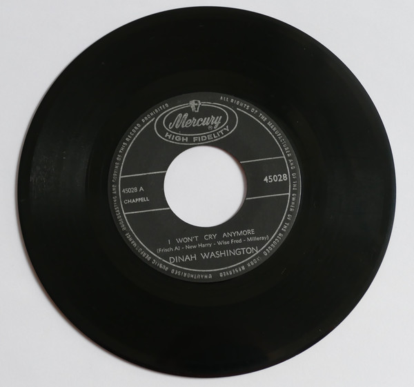 Accords et paroles I Won't Cry Anymore Dinah Washington