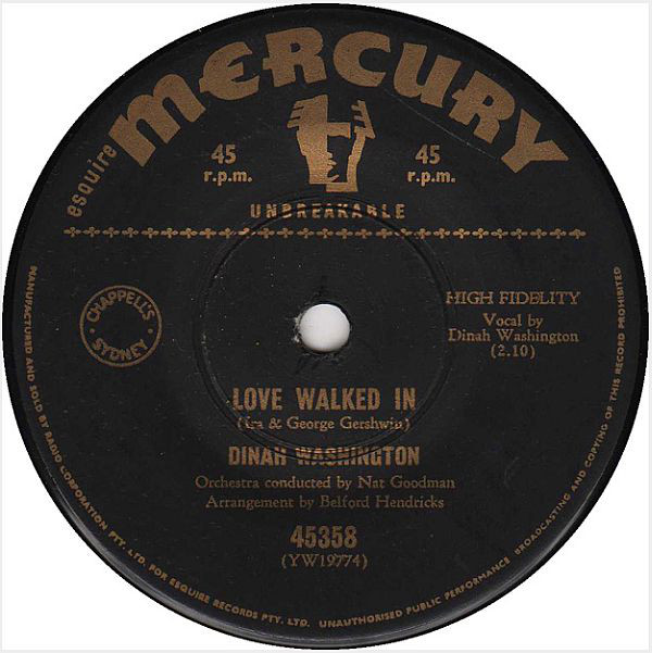 Accords et paroles Love Walked In Dinah Washington