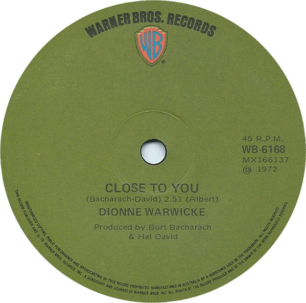 Accords et paroles Close To You Dionne Warwick