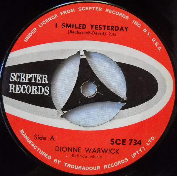Accords et paroles I Smiled Yesterday Dionne Warwick