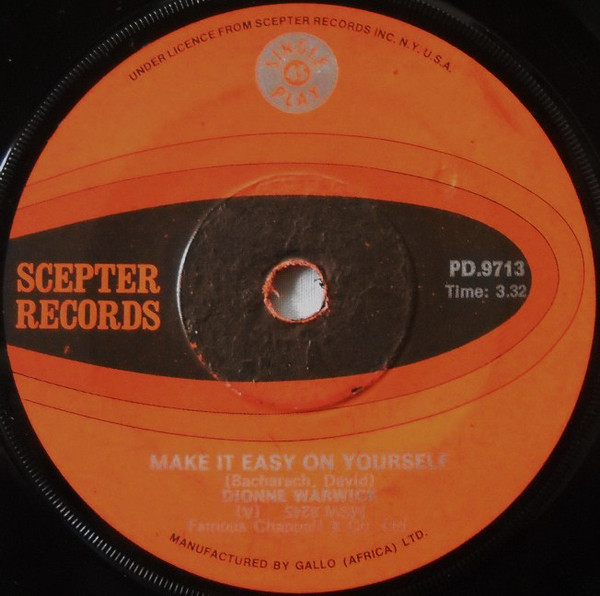 Accords et paroles Make It Easy On Yourself Dionne Warwick