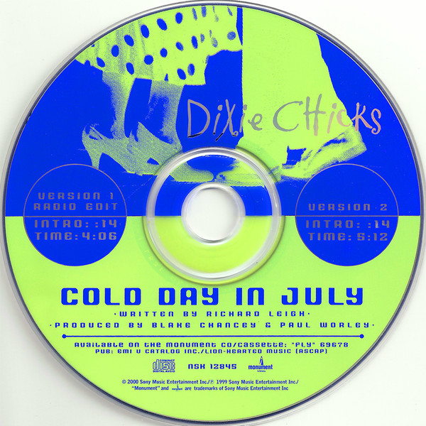 Accords et paroles Cold Day in July Dixie Chicks