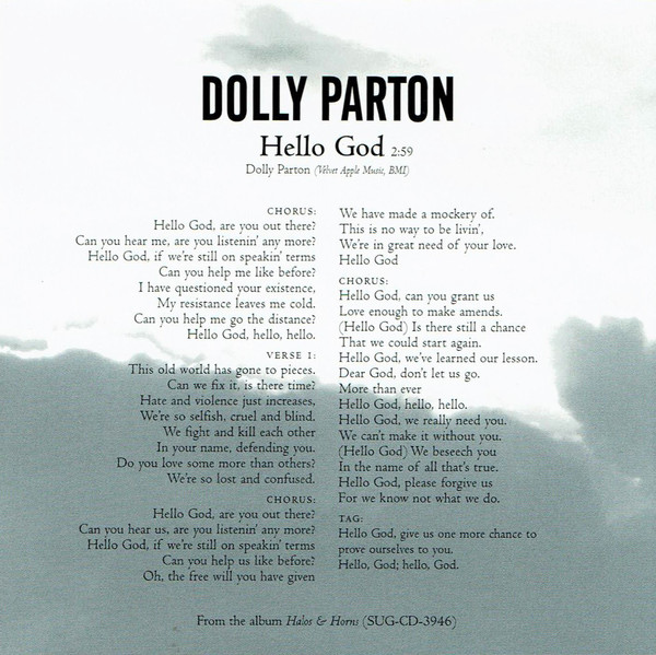 Accords et paroles Hello God Dolly Parton