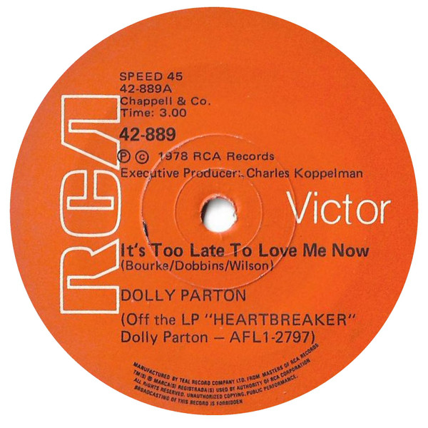 Accords et paroles Its Too Late To Love Me Now Dolly Parton