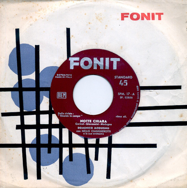 Accords et paroles Notte Chiara Domenico Modugno
