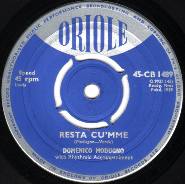 Accords et paroles Resta Cumme Domenico Modugno