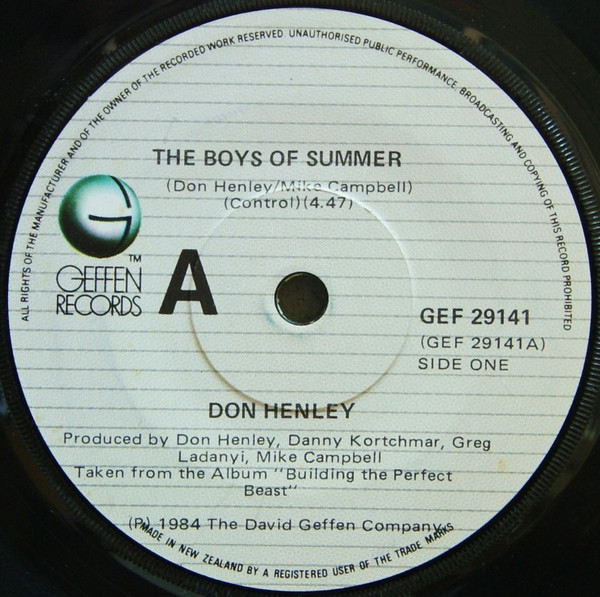 Accords et paroles Boys of Summer Don Henley