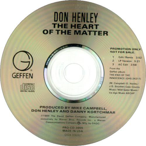 Accords et paroles Heart of the matter Don Henley