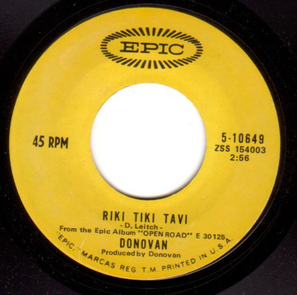 Accords et paroles Riki Tiki Tavi Donovan