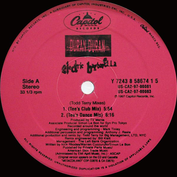 Accords et paroles Electric Barbarella Duran Duran