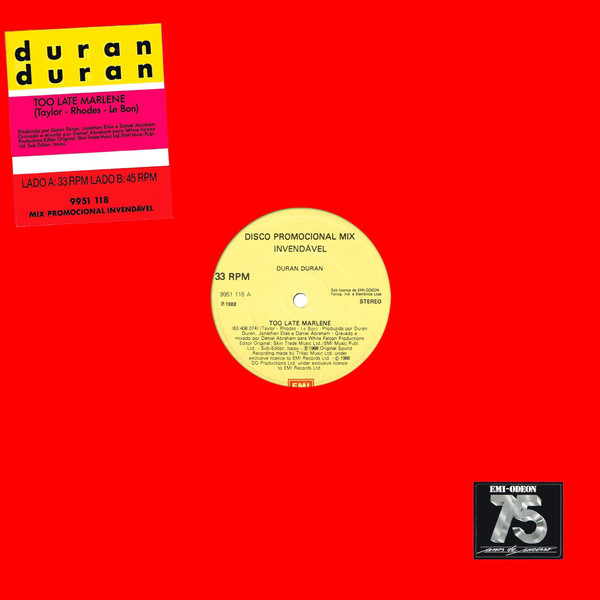 Accords et paroles Too Late Marlene Duran Duran