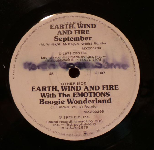 Accords et paroles September Earth Wind and Fire