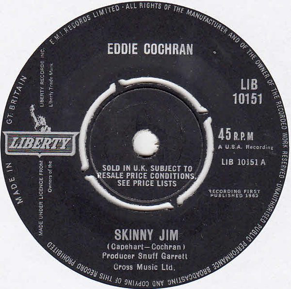Accords et paroles Skinny Jim Eddie Cochran