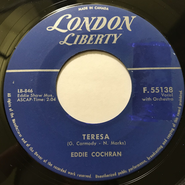 Accords et paroles Teresa Eddie Cochran