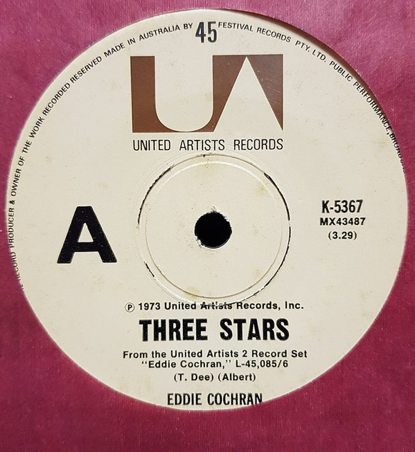 Accords et paroles Three Stars Eddie Cochran