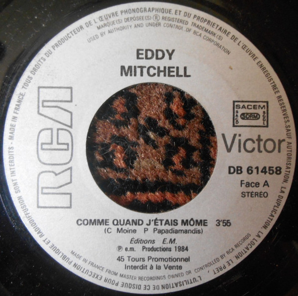 Accords et paroles Comme quand j'étais môme Eddy Mitchell
