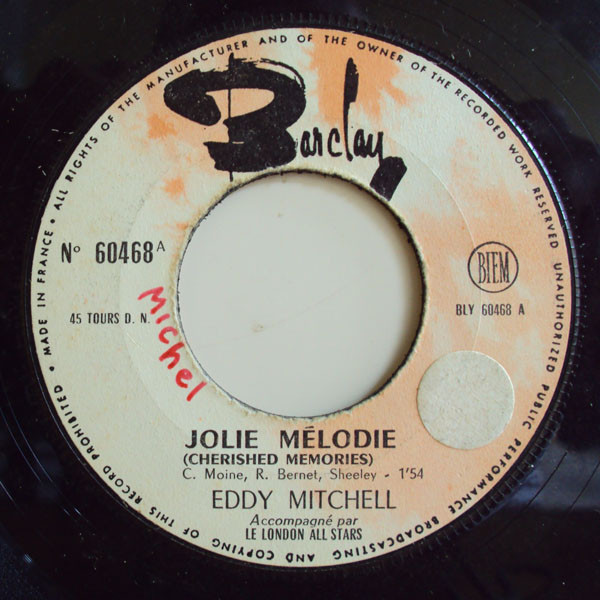 Accords et paroles Jolie Melodie Eddy Mitchell