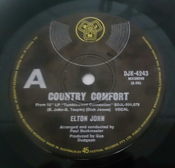 Accords et paroles Country Comfort Elton John