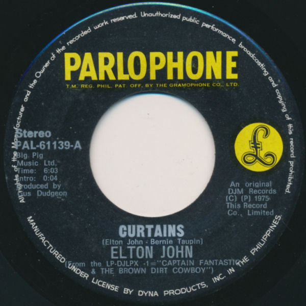Accords et paroles Curtains Elton John