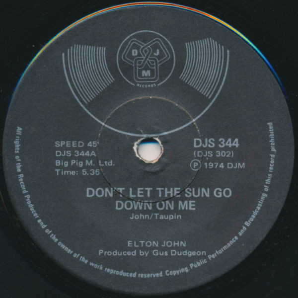 Accords et paroles Don't Let The Sun Go Down On Me Elton John
