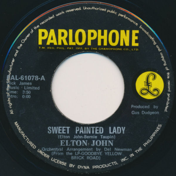 Accords et paroles Sweet Painted Lady Elton John