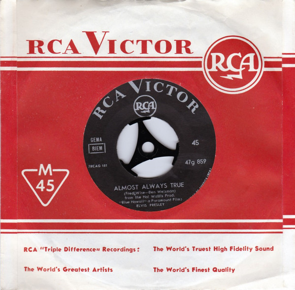 Accords et paroles Almost Always True Elvis Presley