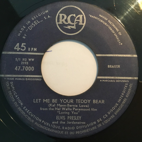 Accords et paroles (Let me be your) Teddy bear Elvis Presley