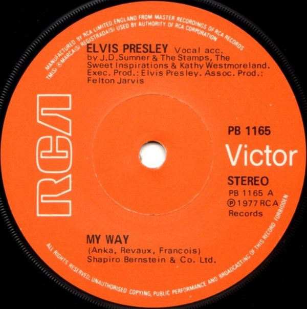 Accords et paroles My Way Elvis Presley
