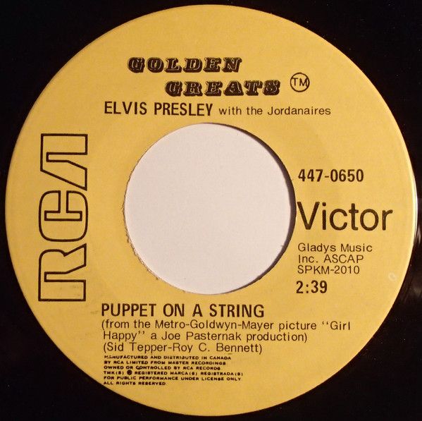 Accords et paroles Puppet On A String Elvis Presley