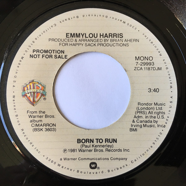 Accords et paroles Born To Run Emmylou Harris