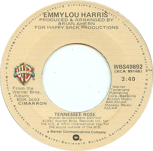 Accords et paroles Tennessee Rose Emmylou Harris
