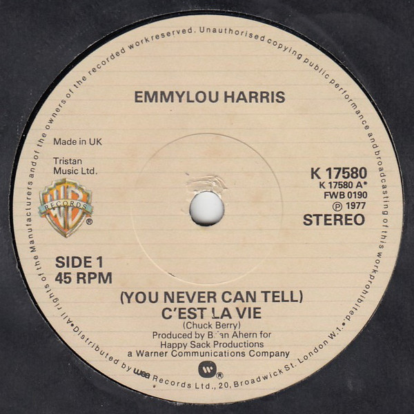 Accords et paroles You Never Can Tell Cest La Vie Emmylou Harris