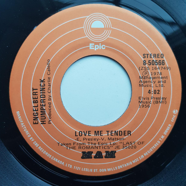 Accords et paroles Love Me Tender Engelbert Humperdinck