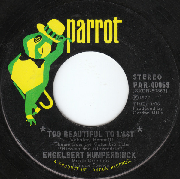 Accords et paroles Too Beautiful To Last Engelbert Humperdinck