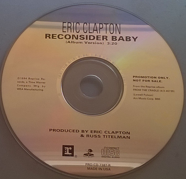 Accords et paroles Reconsider Baby Eric Clapton