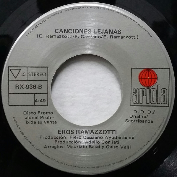 Accords et paroles Canciones Lejanas Eros Ramazzotti