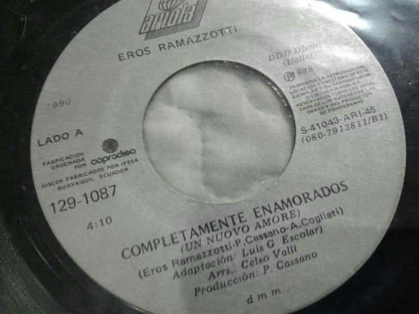 Accords et paroles Completamente Enamorados Eros Ramazzotti