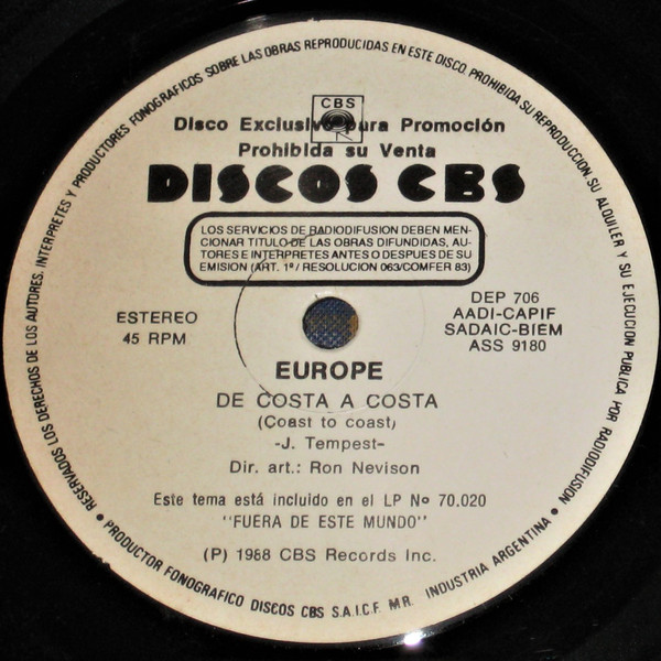 Accords et paroles Coast To Coast Europe