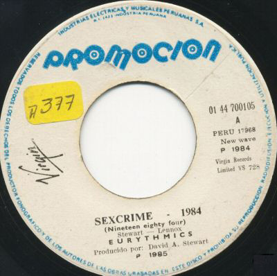 Accords et paroles Sexcrime 1984 Eurythmics