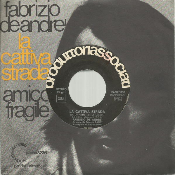 Accords et paroles La cattiva strada Fabrizio De André