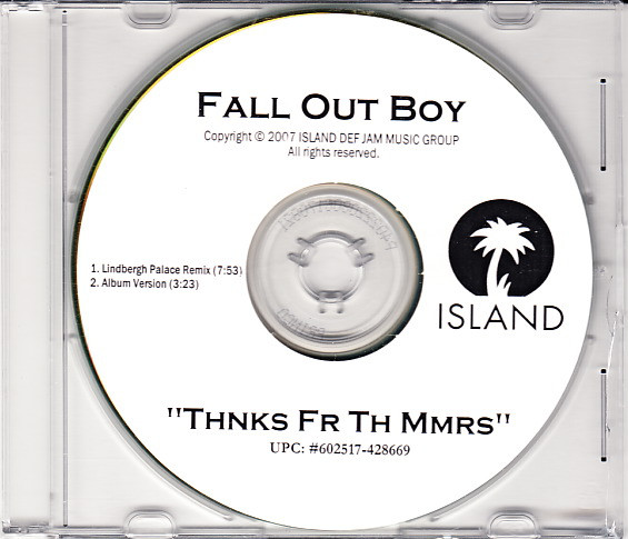 Accords et paroles Thnks Fr Th Mmrs Fall Out Boy