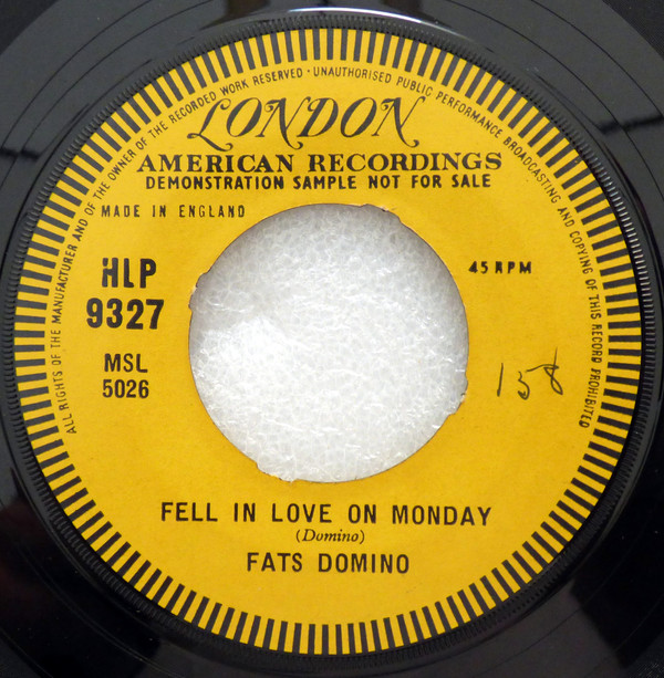 Accords et paroles Fell In Love On Monday Fats Domino