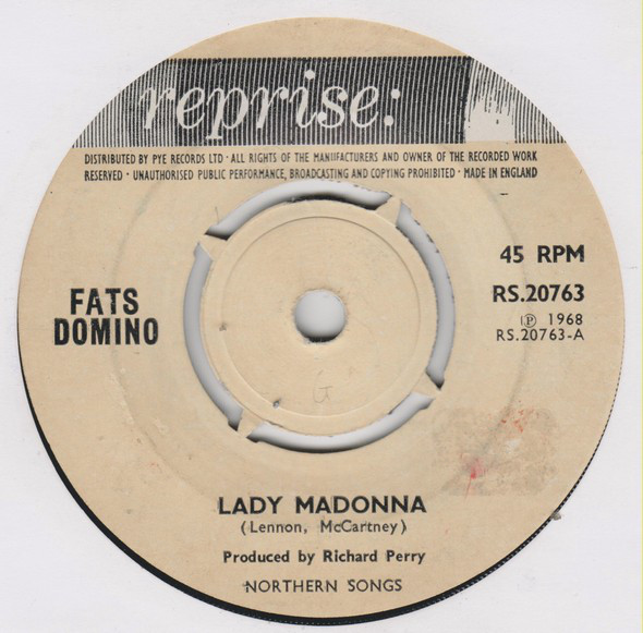 Accords et paroles Lady Madonna Fats Domino