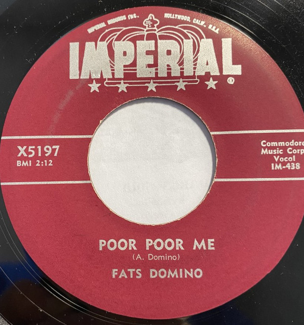 Accords et paroles Poor Me Fats Domino